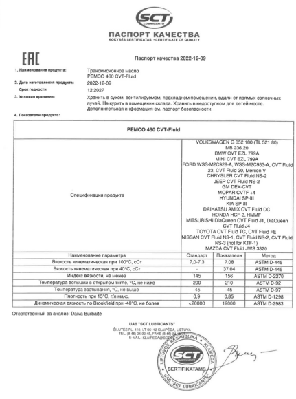 PEMCO 460 CVT-Fluid